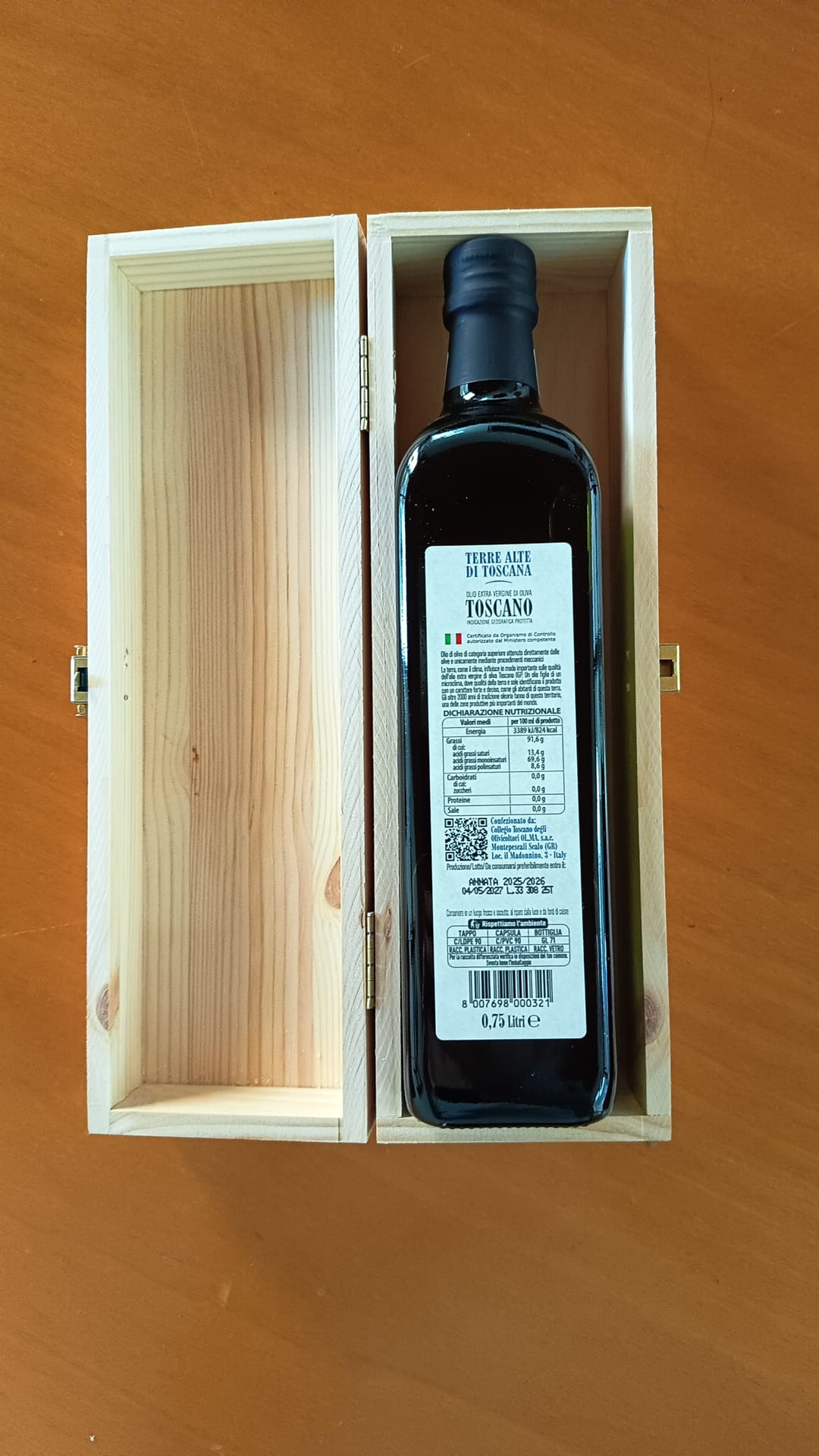 Cofanetto Legno "Terre Alte di Toscana" - Olio Extravergine di Oliva Toscano IGP - Litri 0,75