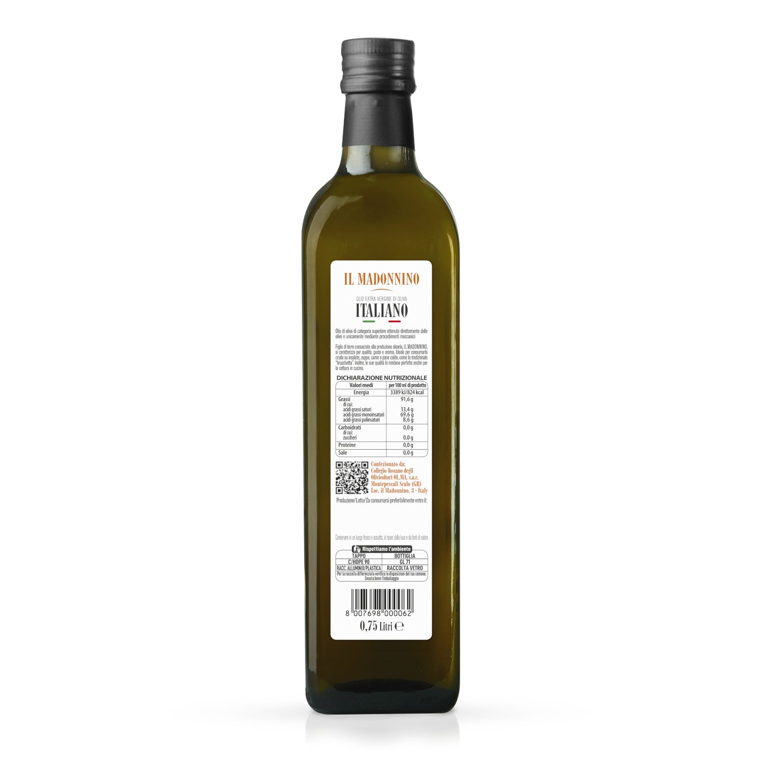 Bottiglia 0,75 Litri "Il Madonnino" - Olio Extravergine di Oliva (Conf. 6 Pz.)